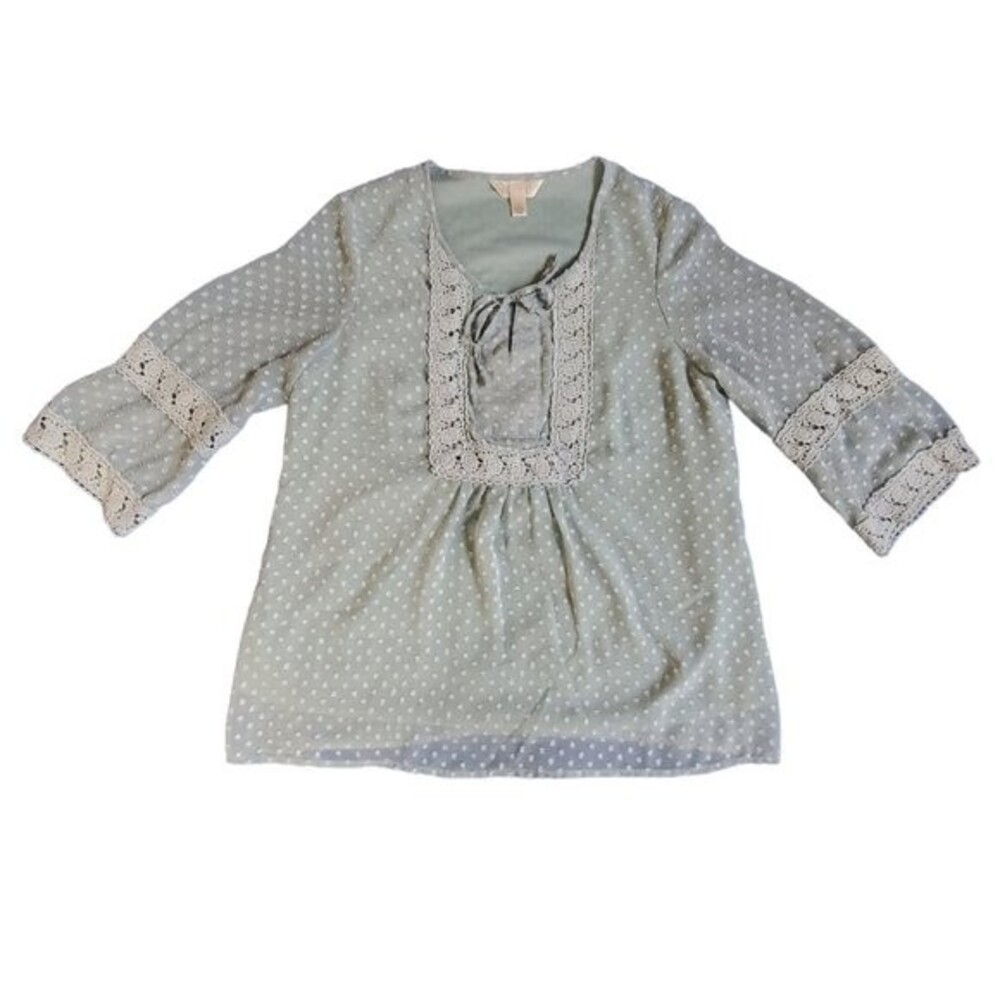 Krazy Kat boho polka dot top sz S